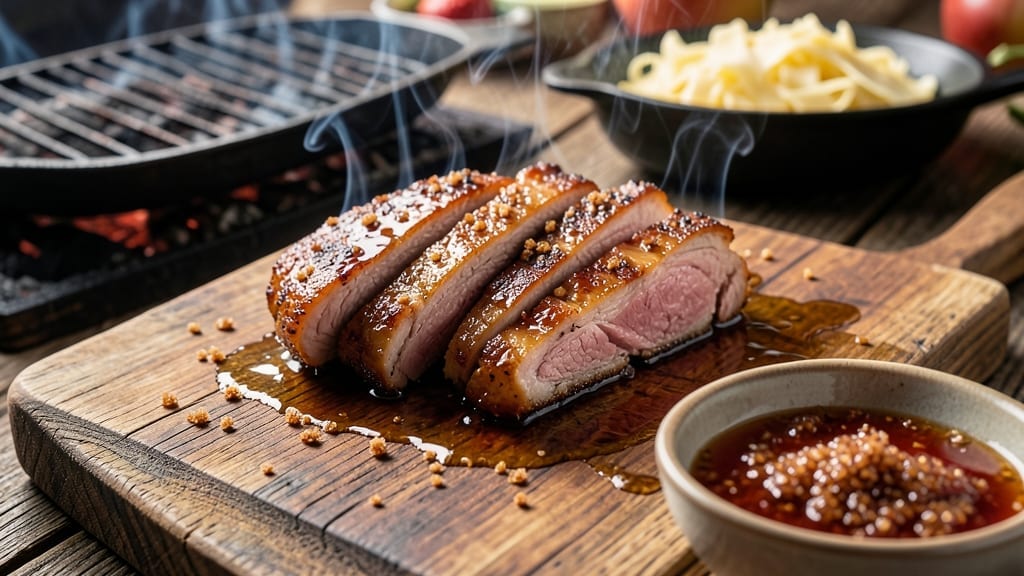 Smoked Pork Chops with Apple Cider Glaze
