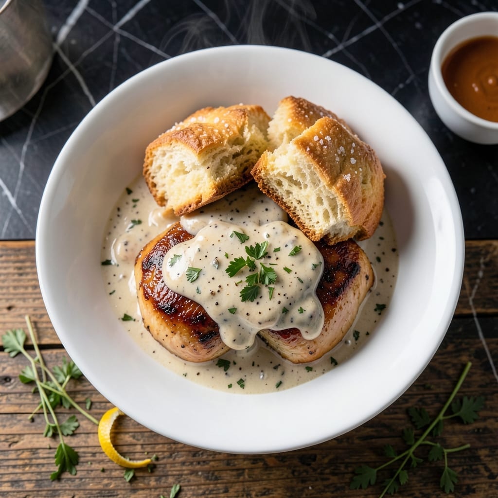 Cheesecake Factory Chicken and Biscuits Recipe: Flaky Biscuits With Creamy Herb Gravy