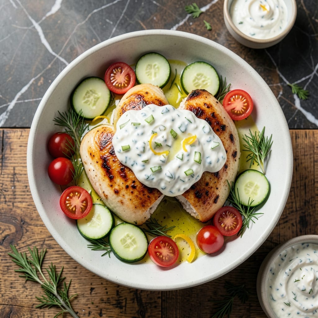 Recipe Chicken Bowls With Tzatziki: Mediterranean Flavors in One Bowl