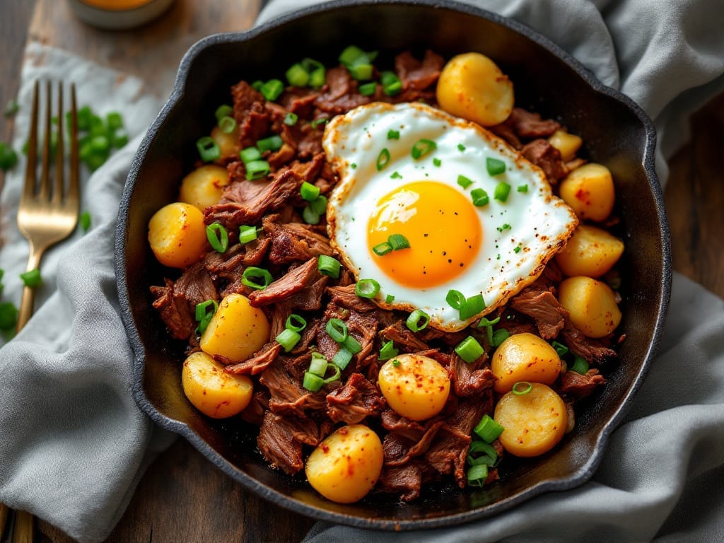 Brisket Breakfast Hash with Eggs