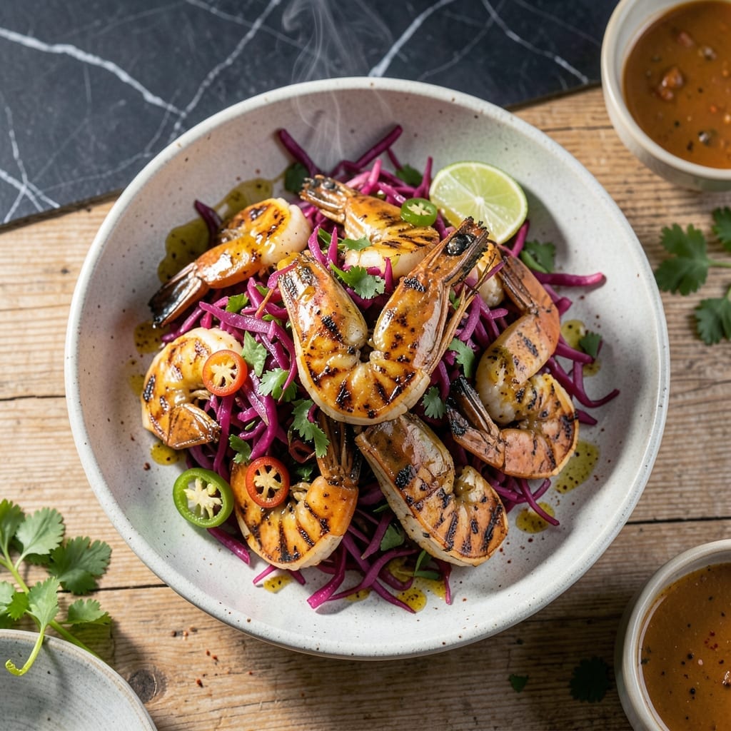 Grilled Shrimp With Spicy Slaw Recipe: Zesty Crunch Meets Smoky Heat