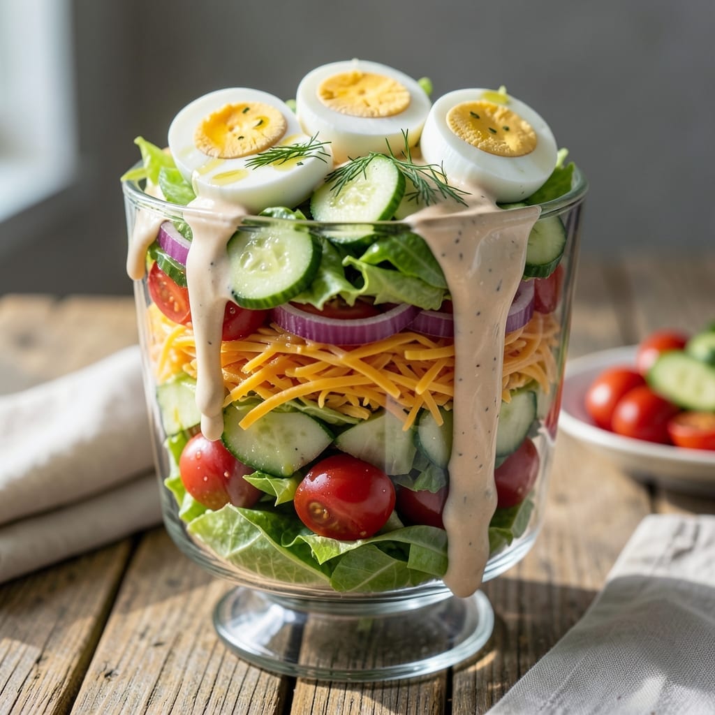 7 Layer Salad Recipe With Ranch Dressing: Classic Potluck Favorite in Layers
