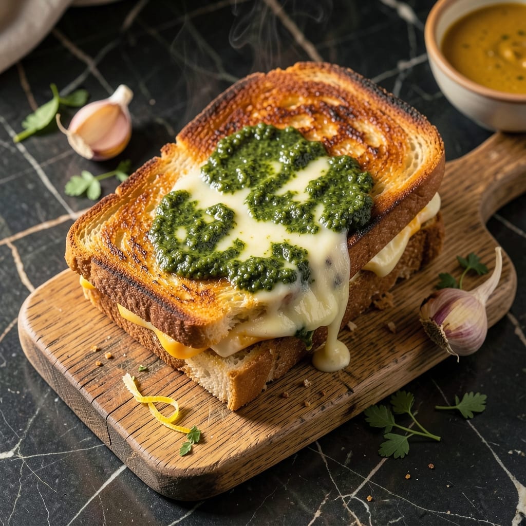 Dunkin' Pesto Grilled Cheese Recipe: Toasted Bread With Herbed Creaminess
