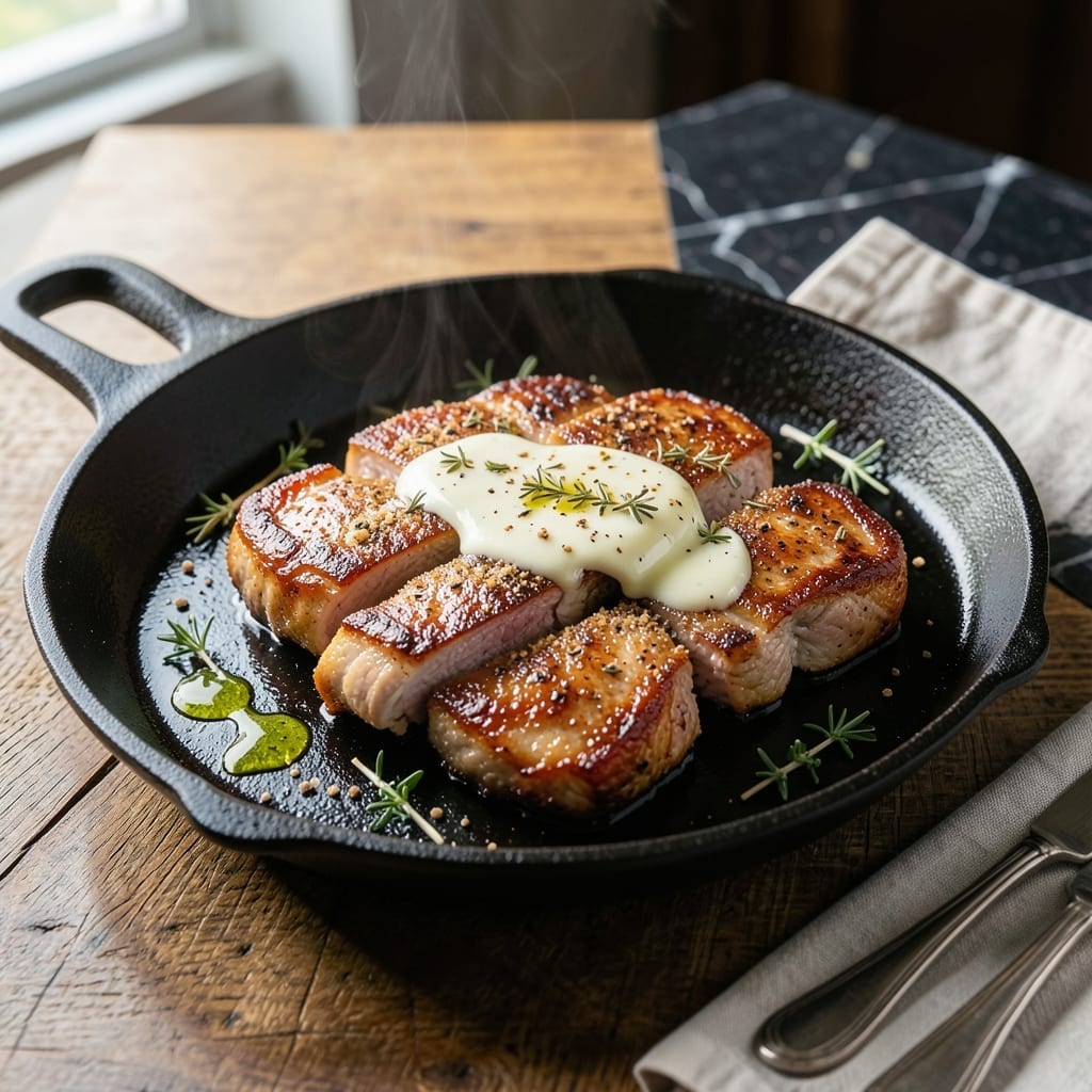 Recipe for Boneless Pork Chops in Cast Iron Skillet: Sear and Baste to Juicy Perfection