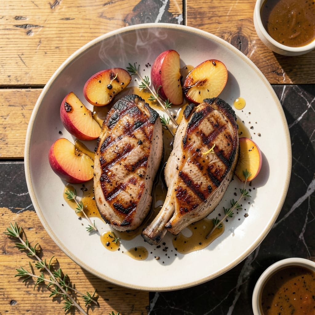 Grilled Pork Chop and Peaches Recipe: Sweet and Savory Summer Grilling