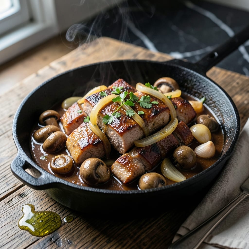 Karapusa Recipe Vismai Food: Traditional Lithuanian Pork and Mushroom Stew