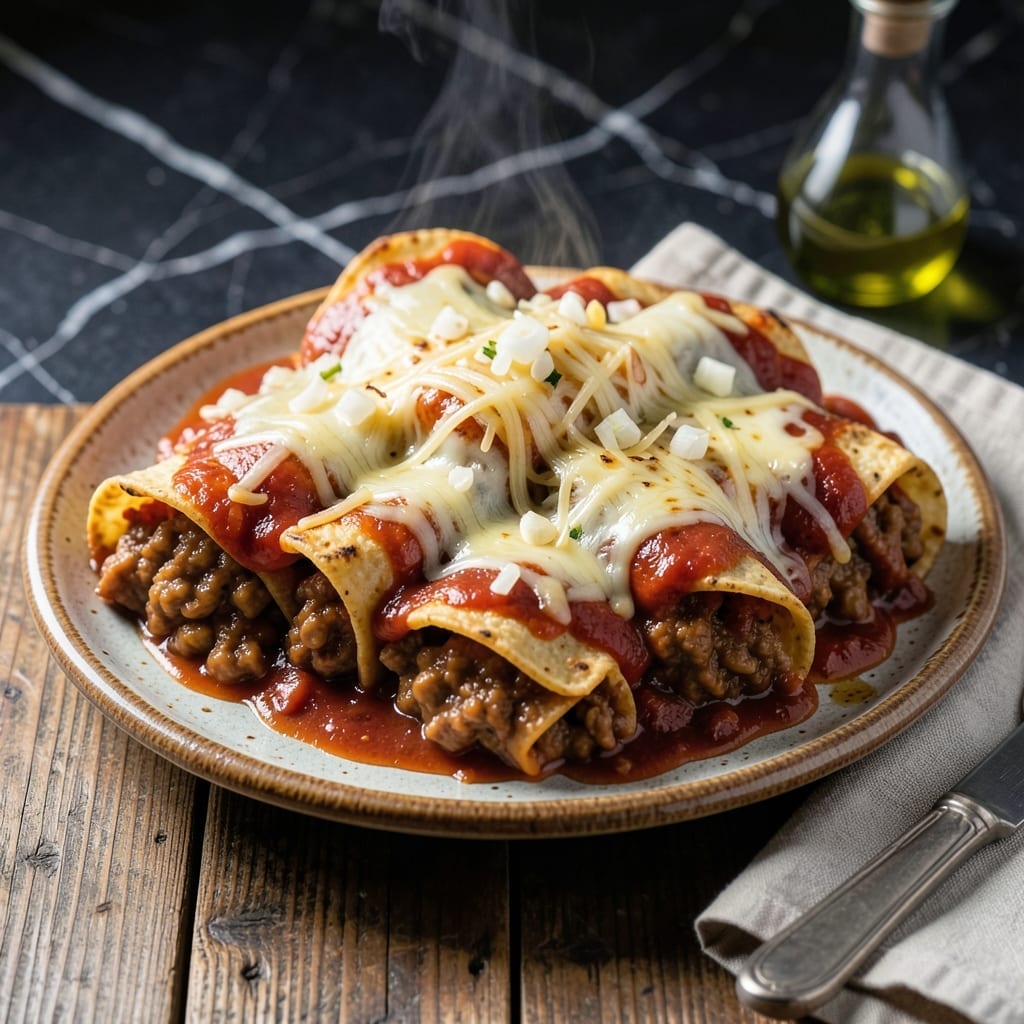 Enchilada Recipe With Refried Beans: Cheesy Layers of Tex-Mex Comfort