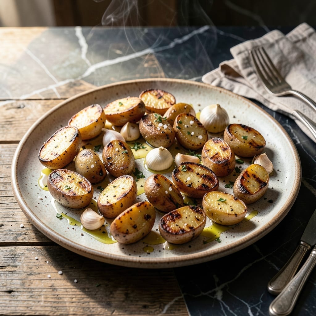 Grilled Garlic Potatoes Recipe: Charred Edges with Buttery Aroma