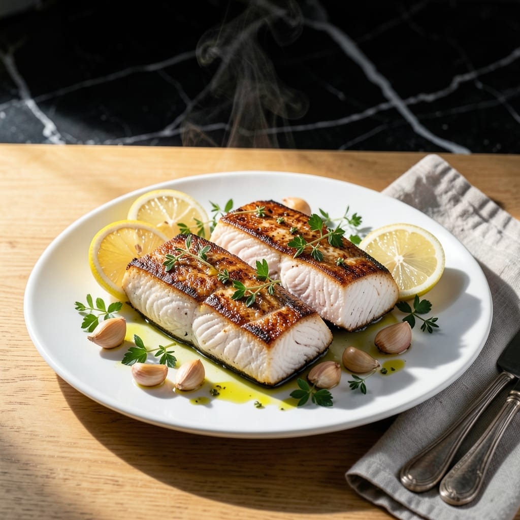 Recipe for Swordfish Baked: Buttery Flakes With Lemon and Herbs