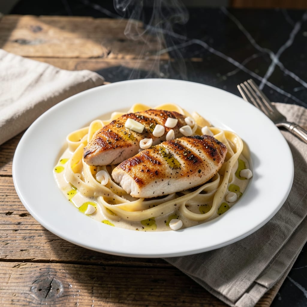 Chicken Alfredo Recipe with Bottled Sauce: Silky Fettuccine in Half the Time Chicken Alfredo Recipe with Bottled Sauce: Silky Fettuccine in Half the Time