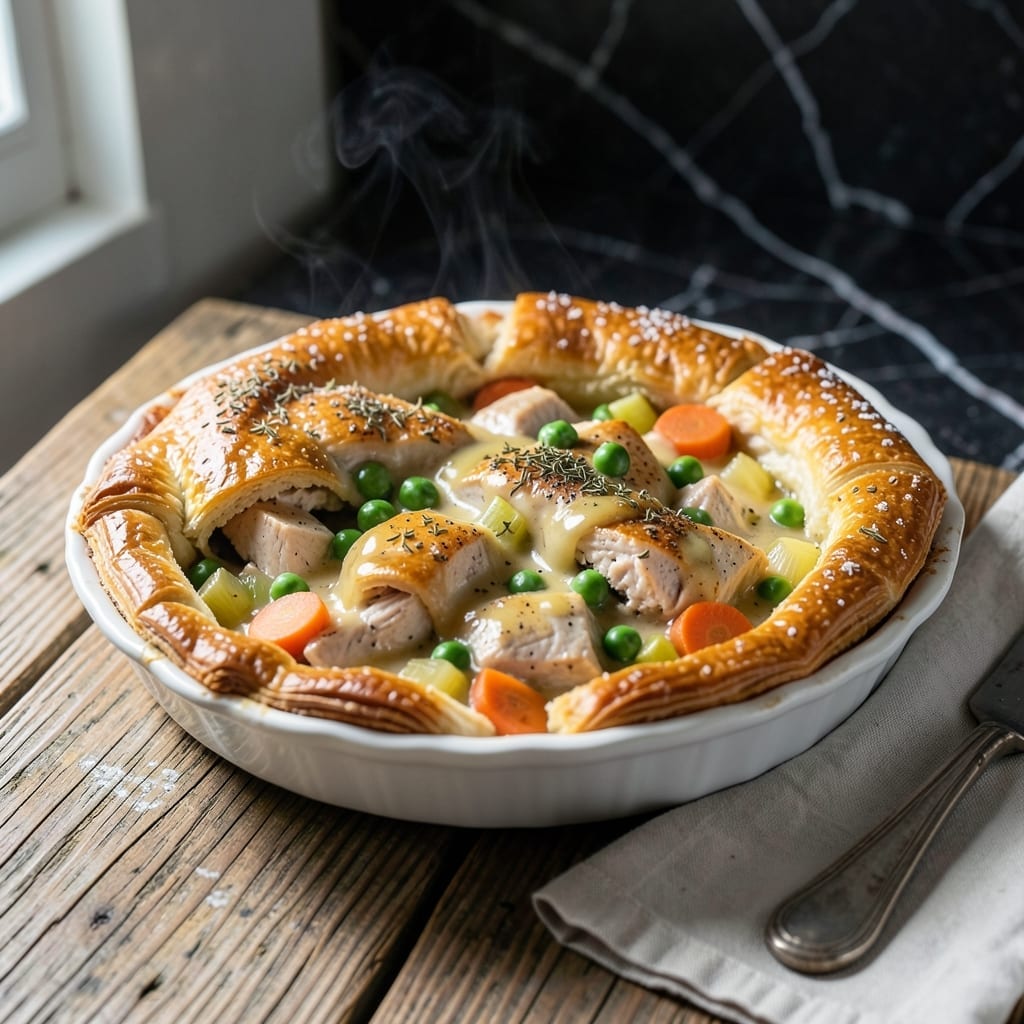 Slow Cooker Recipe for Chicken Pot Pie: Flaky Topped Savory Comfort