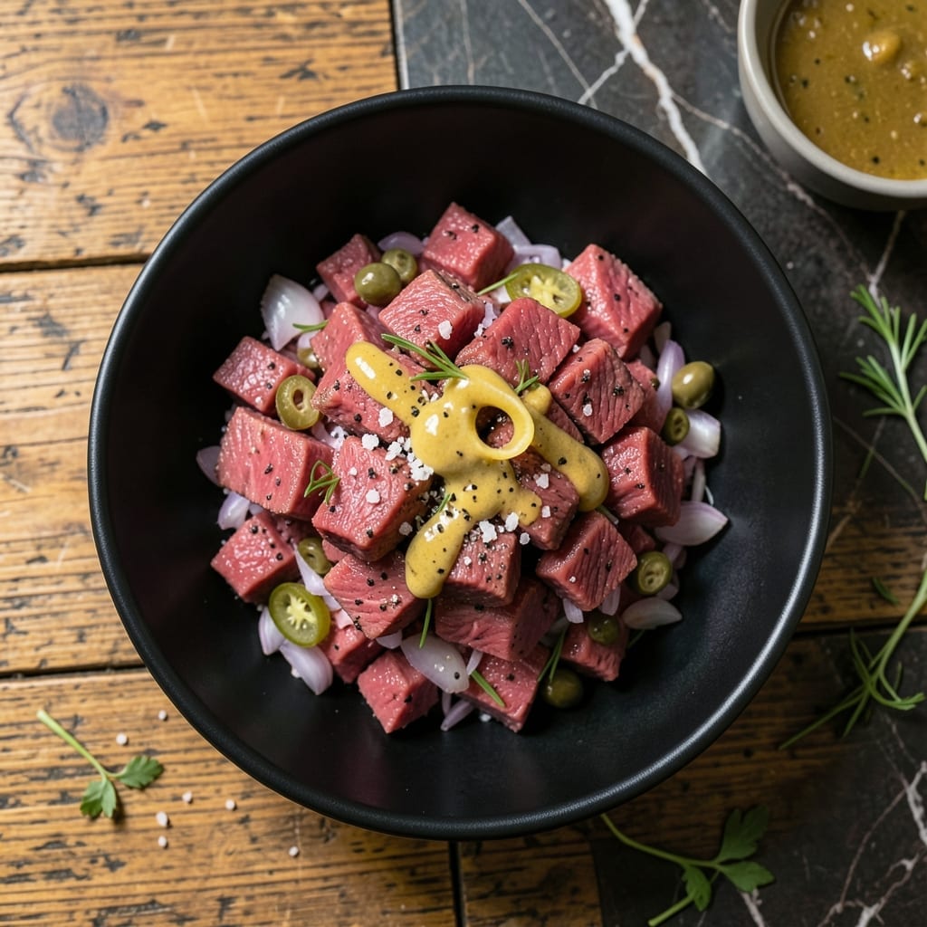 French Recipe for Steak Tartare: Classic Raw Beef With Bold Seasoning