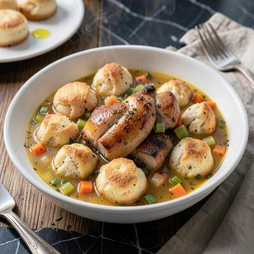 Grandma's Chicken and Dumplings Recipe With Biscuits: Old-Fashioned Comfort in One Pot