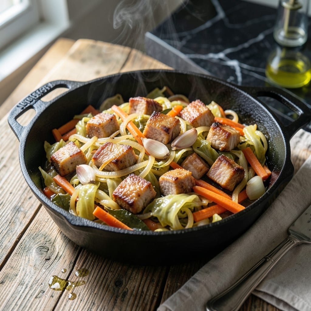 Kapusta Recipe With Salt Pork: Smoky Braised Cabbage With Savory Bites Kapusta Recipe With Salt Pork: Smoky Braised Cabbage With Savory Bites