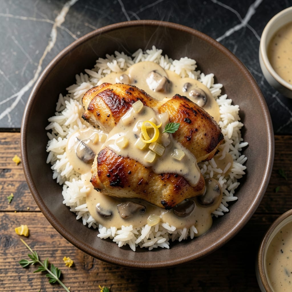 Recipe for Chicken Thighs, Rice and Cream of Mushroom Soup: One-Pot Savory Comfort
