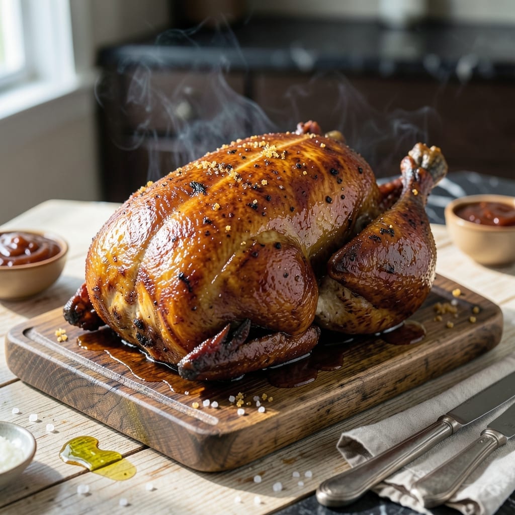 Barbecued Turkey Recipe: Slow-Smoked With Maple Glaze Barbecued Turkey Recipe: Slow-Smoked With Maple Glaze