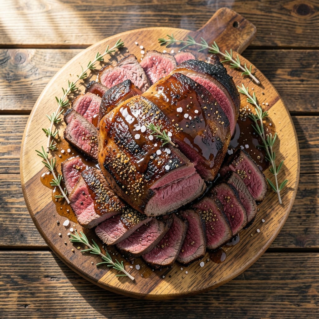 Roast Beef on Rotisserie BBQ Recipe: Evenly Charred and Succulent Every Slice