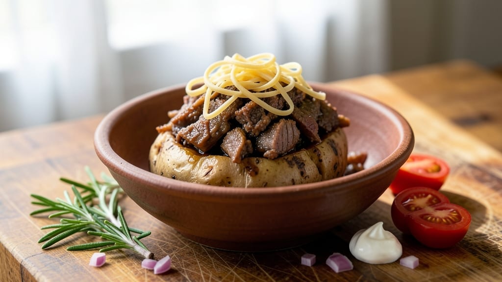 Brisket Stuffed Baked Potatoes Recipe: Smoky Meat and Cheesy Loaded Perfection