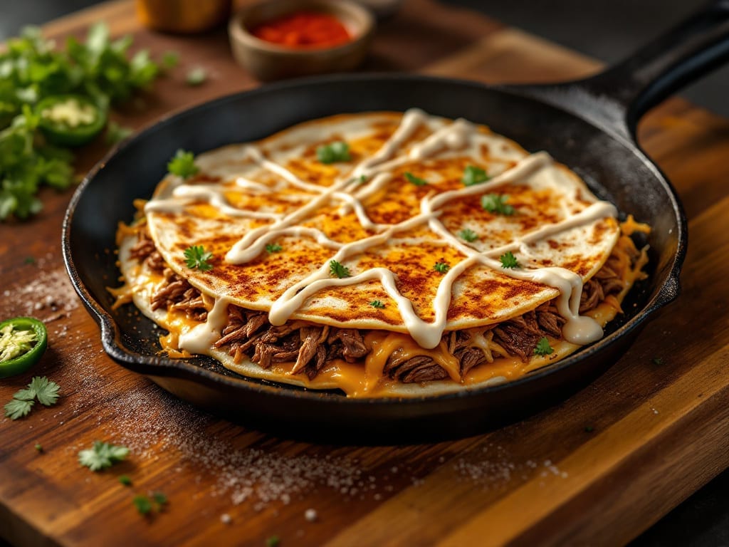 Brisket Quesadillas with Chipotle Mayo