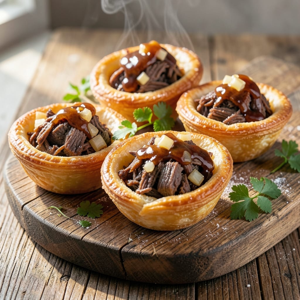 Barbecue Beef Cups Recipe: Flaky Pastry With Savory Filling