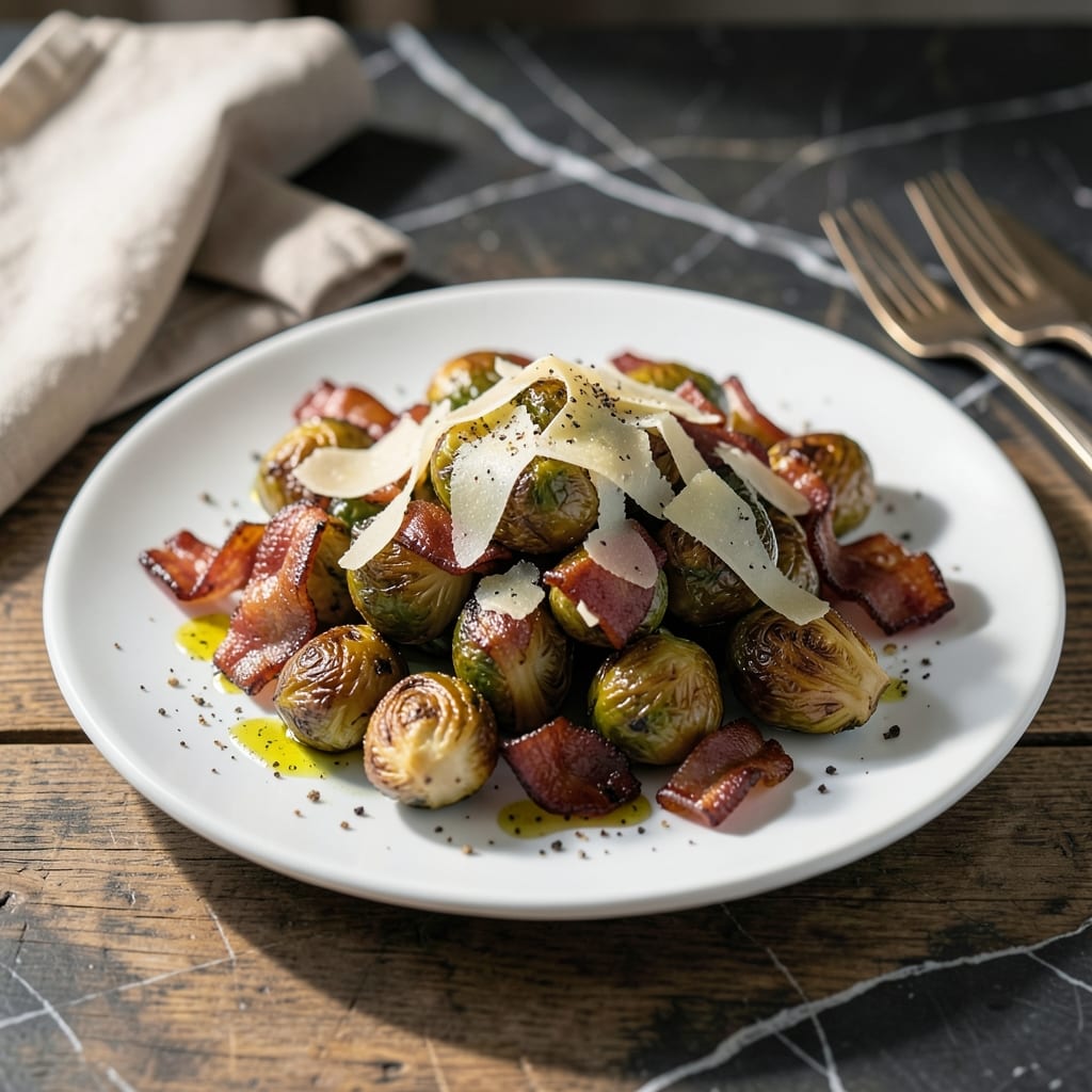 Hampton Social Brussels Sprouts Recipe: Shaved Parmesan and Crispy Bacon Topping