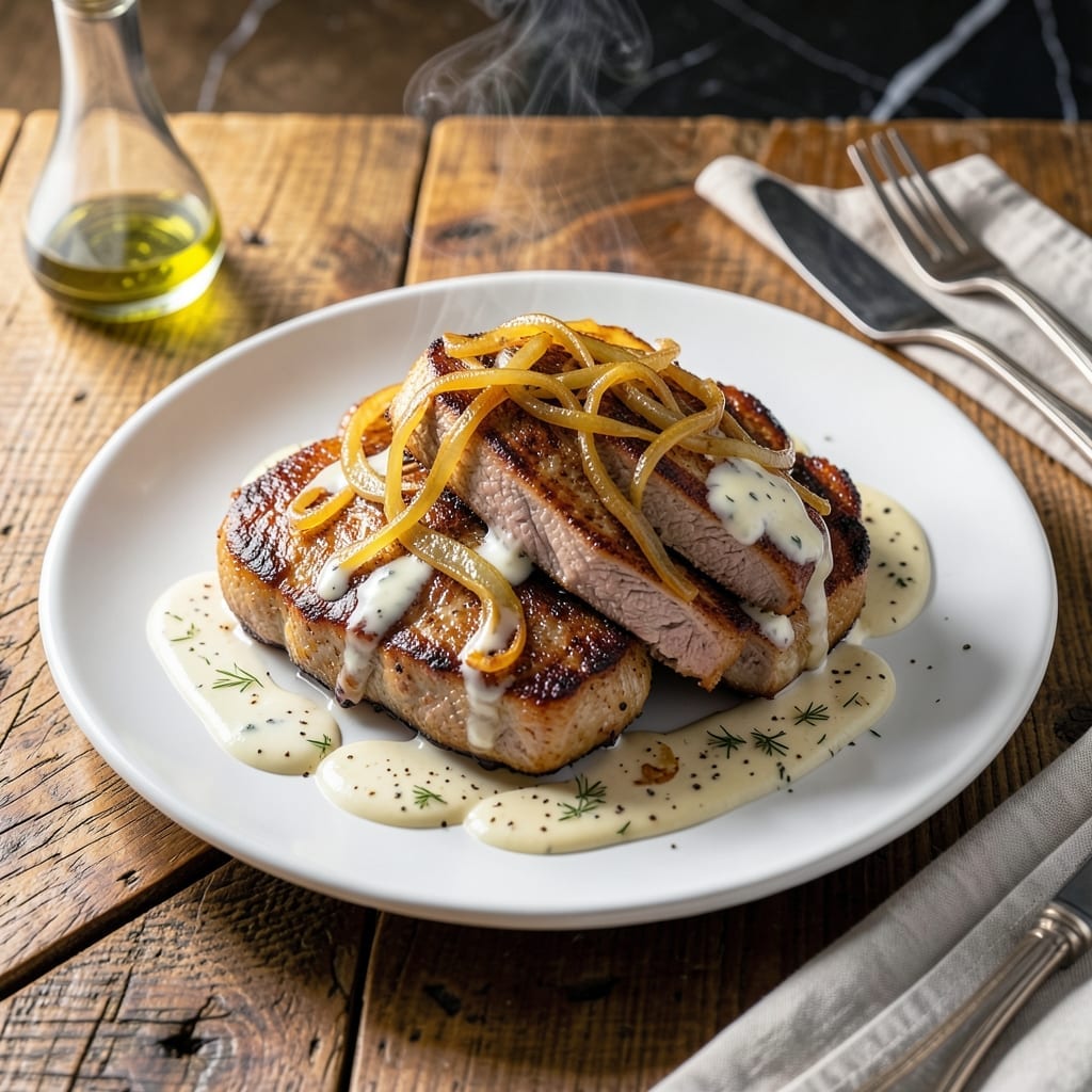 Recipe For Pork Chops With Sour Cream And Onions: Pan-Seared With Caramelized Sweetness
