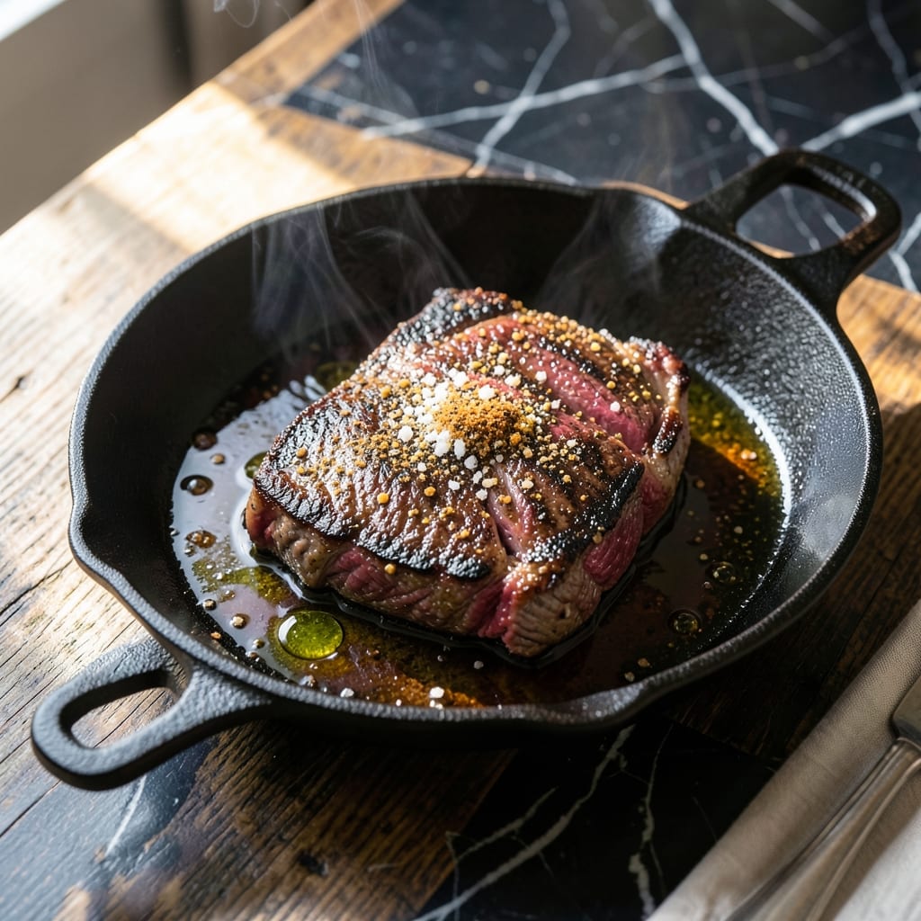 Flank Steak Recipe Pan: Searing to Juicy Medium-Rare in Minutes