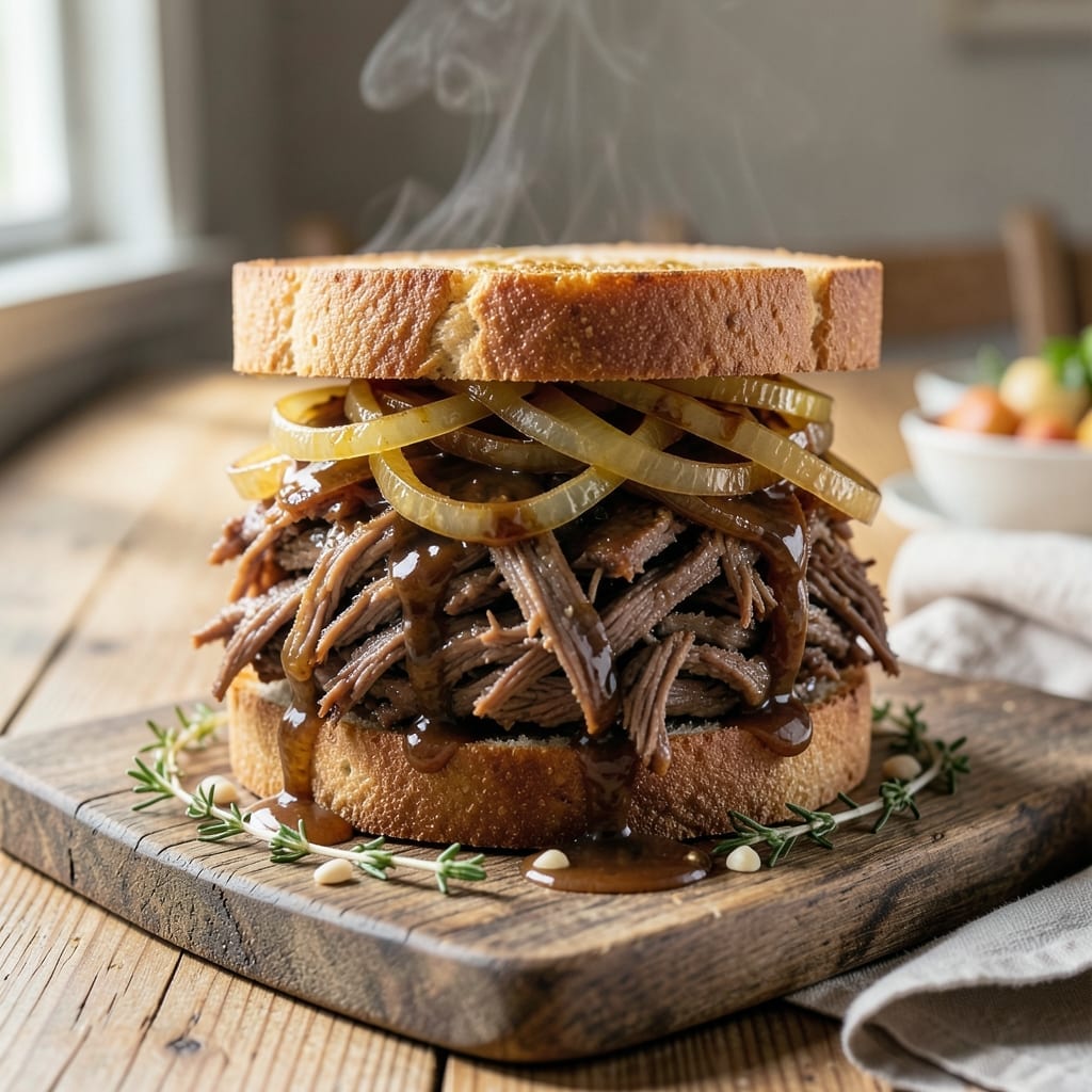 Hot Beef Sandwich Recipe Crockpot: Slow-Cooked Savory Stacks