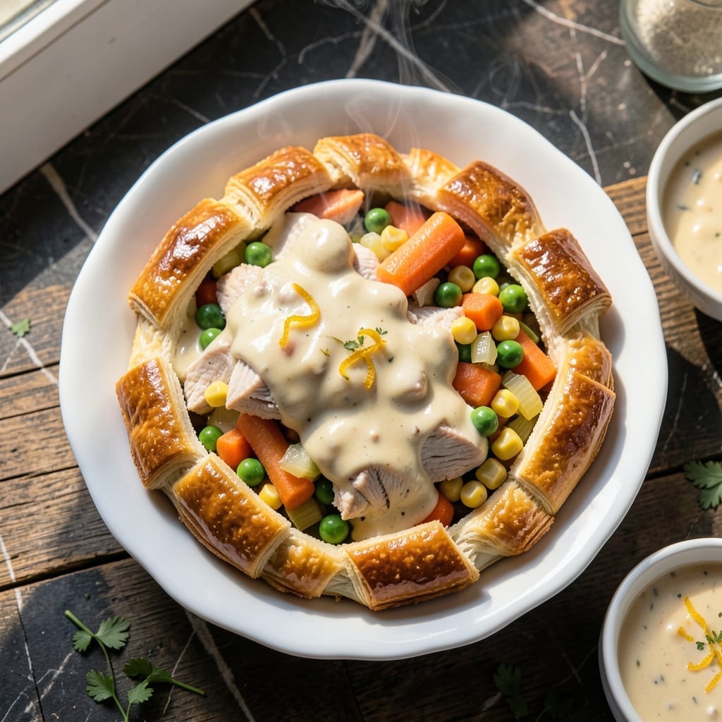Easy Chicken Pot Pie Recipe With Cream Of Chicken Soup: Homemade Flaky Crust Shortcut
