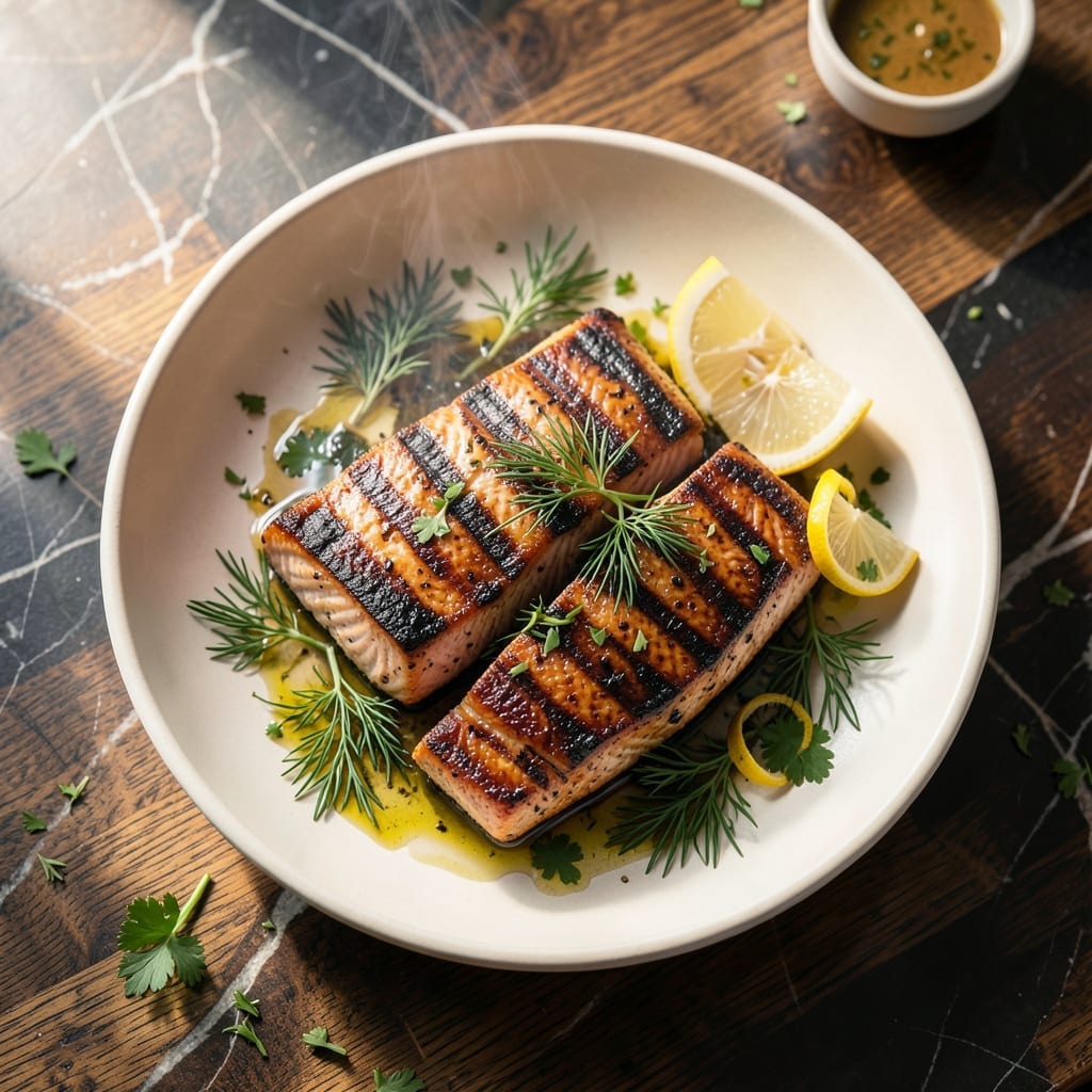 Charcoal Grilled Salmon Steaks Recipe: Smoky Depth With Flaky Layers