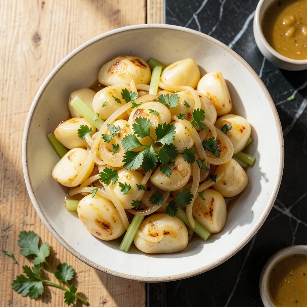 German Potato Salad Recipe Without Bacon: Vinegar-Infused Warm Potato Delight