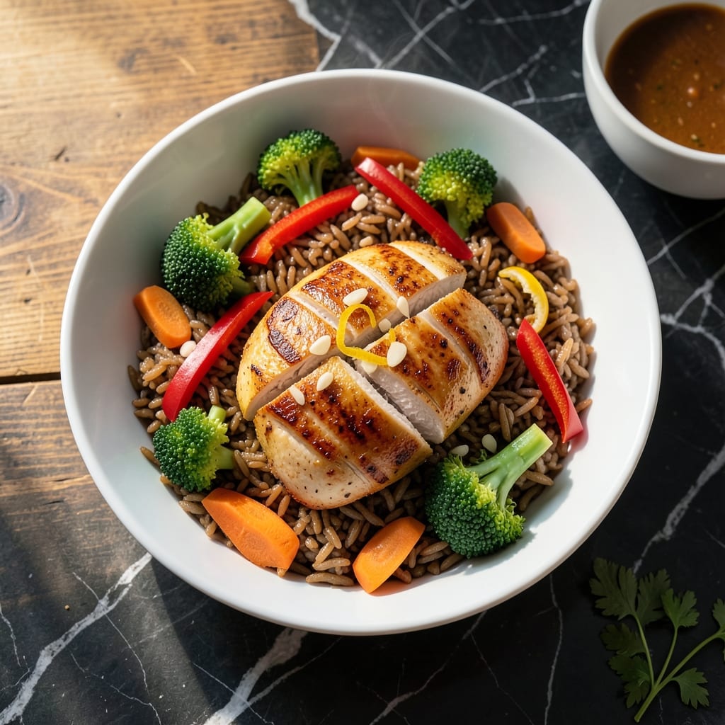 Healthy Chicken Rice Bowl Recipe for Weight Loss: Macro-Friendly Meal in 20 Minutes