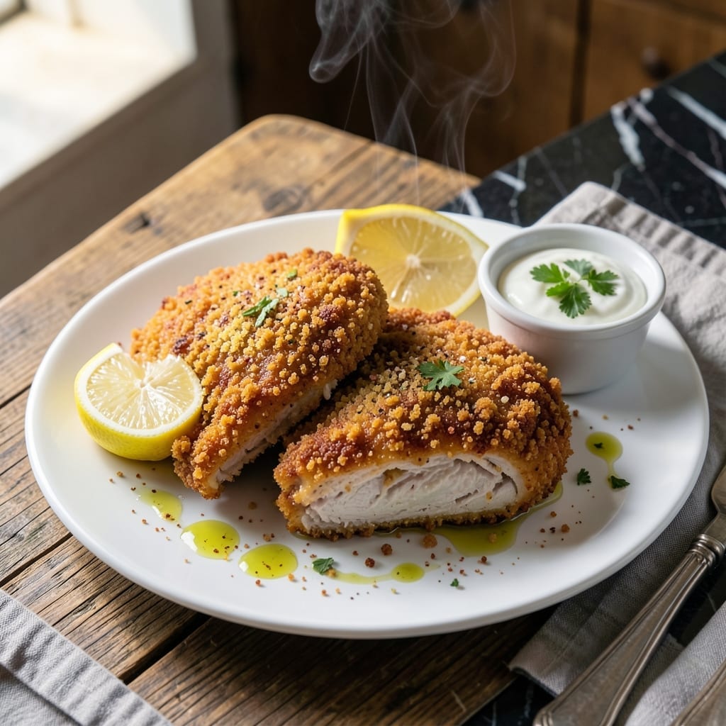 Fried Chicken Breast Recipe With Bread Crumbs: Double-Crispy Golden Crust