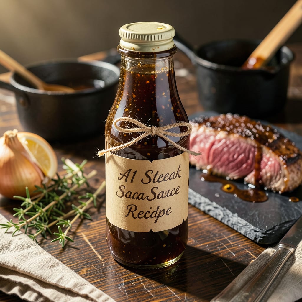 A1 Steak Sauce Recipe on Bottle: Easy Copycat Version to Make at Home example with annotations