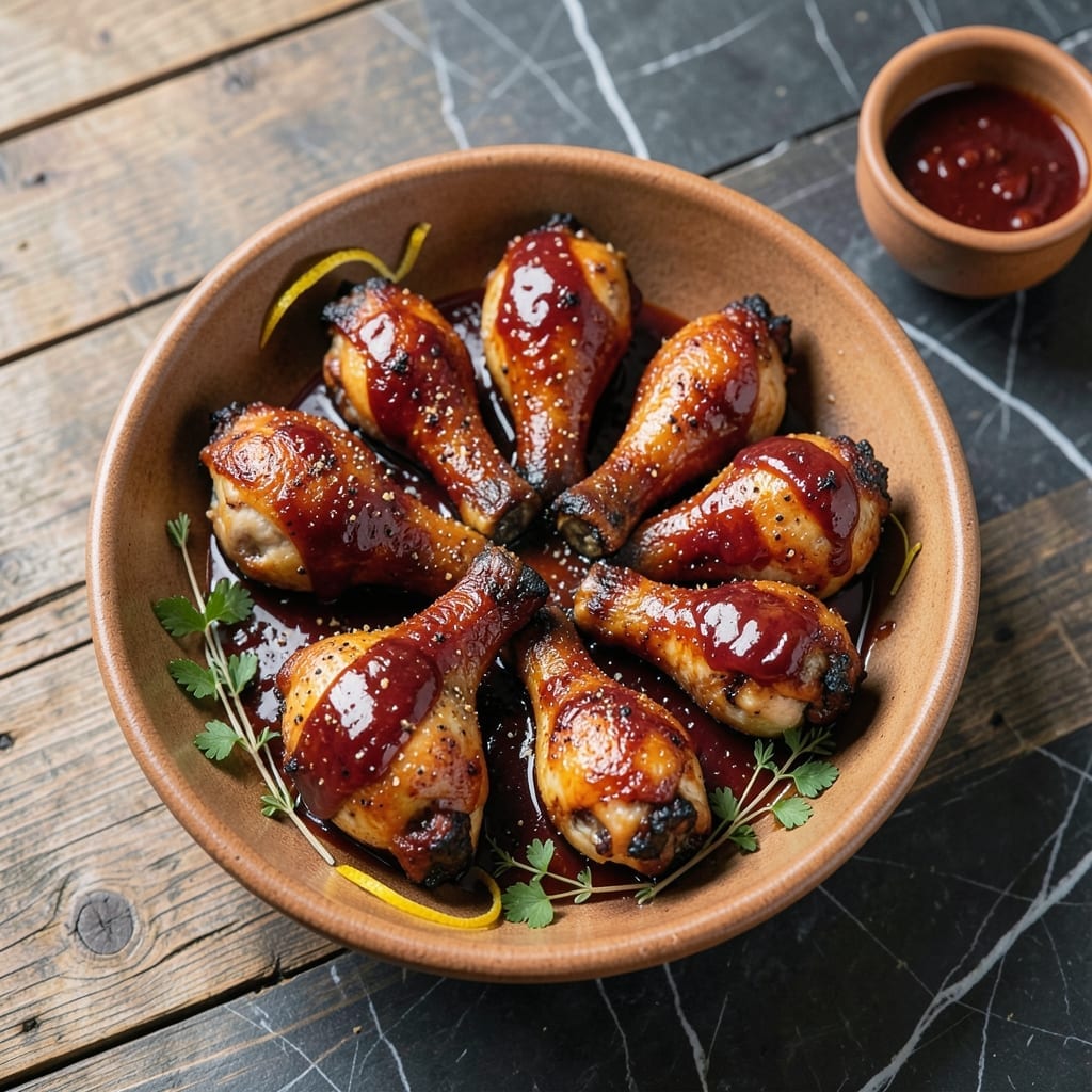 Oven Baked Barbecue Chicken Legs Recipe: Sticky Sweet Glaze With Crispy Skin