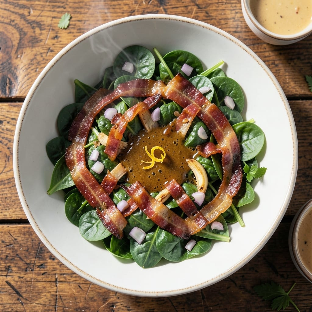 Macaroni Grill Warm Spinach Salad Recipe: Wilted Greens With Bacon and Parmesan