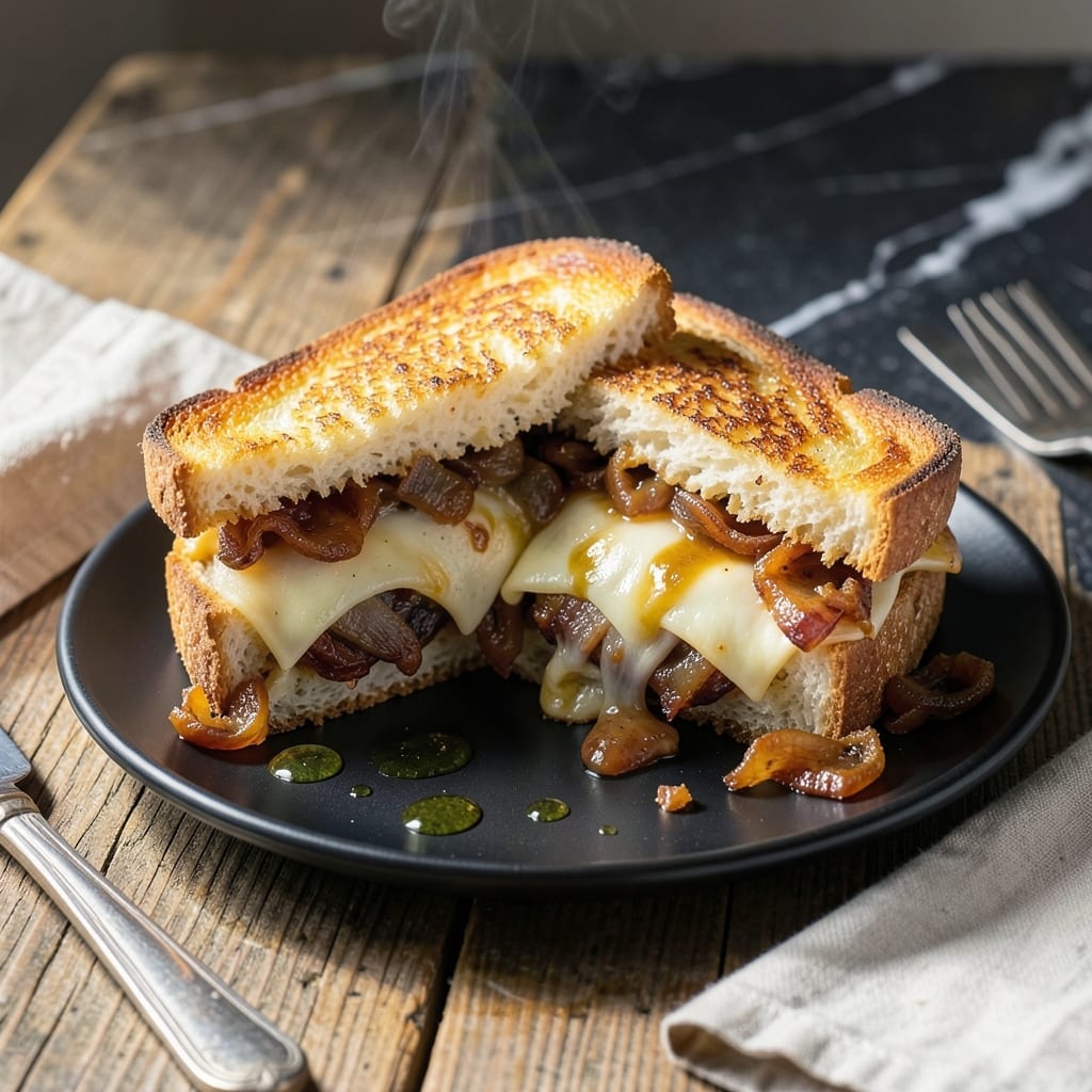 Caramelized Onion Grilled Cheese Recipe: Melty Sharp Cheddar With Sweet Onions