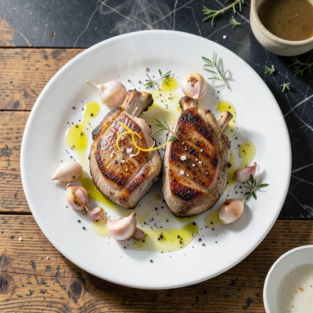 Bone In Pork Chop Recipe: Pan-Seared with Garlic Herb Butter