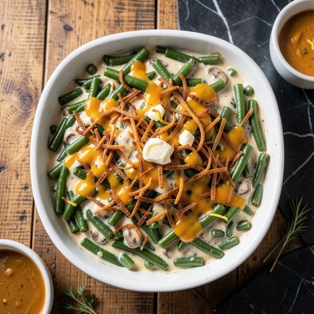 Green Bean Casserole Recipe Canned Green Beans: Classic Holiday Side With Crispy Onion Topping