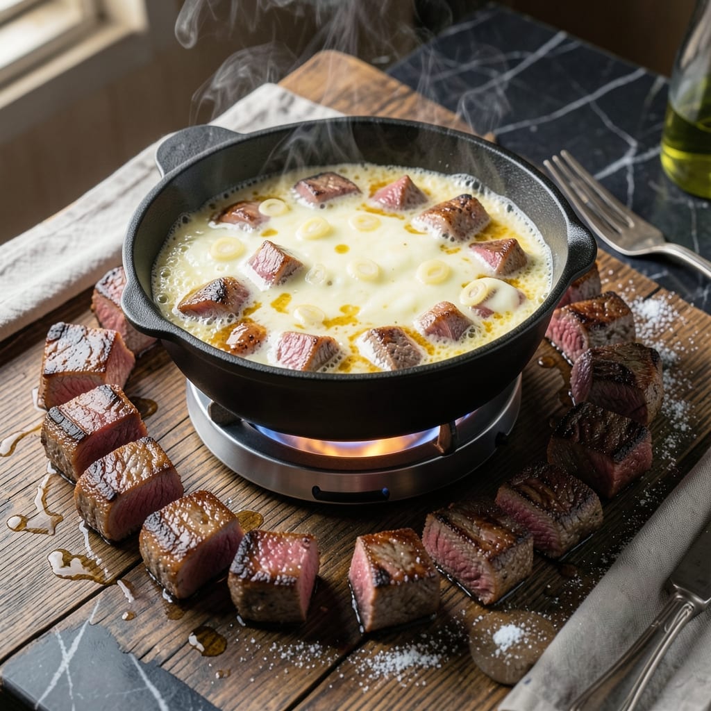 Fondue Recipe Steak: Melted Cheese Dip for Tender Beef Bites Fondue Recipe Steak: Melted Cheese Dip for Tender Beef Bites