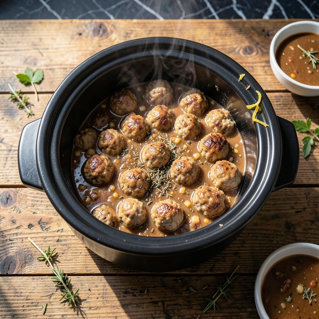 Meatball and Gravy Recipe in Crock Pot: Hands-Off Savory Supper