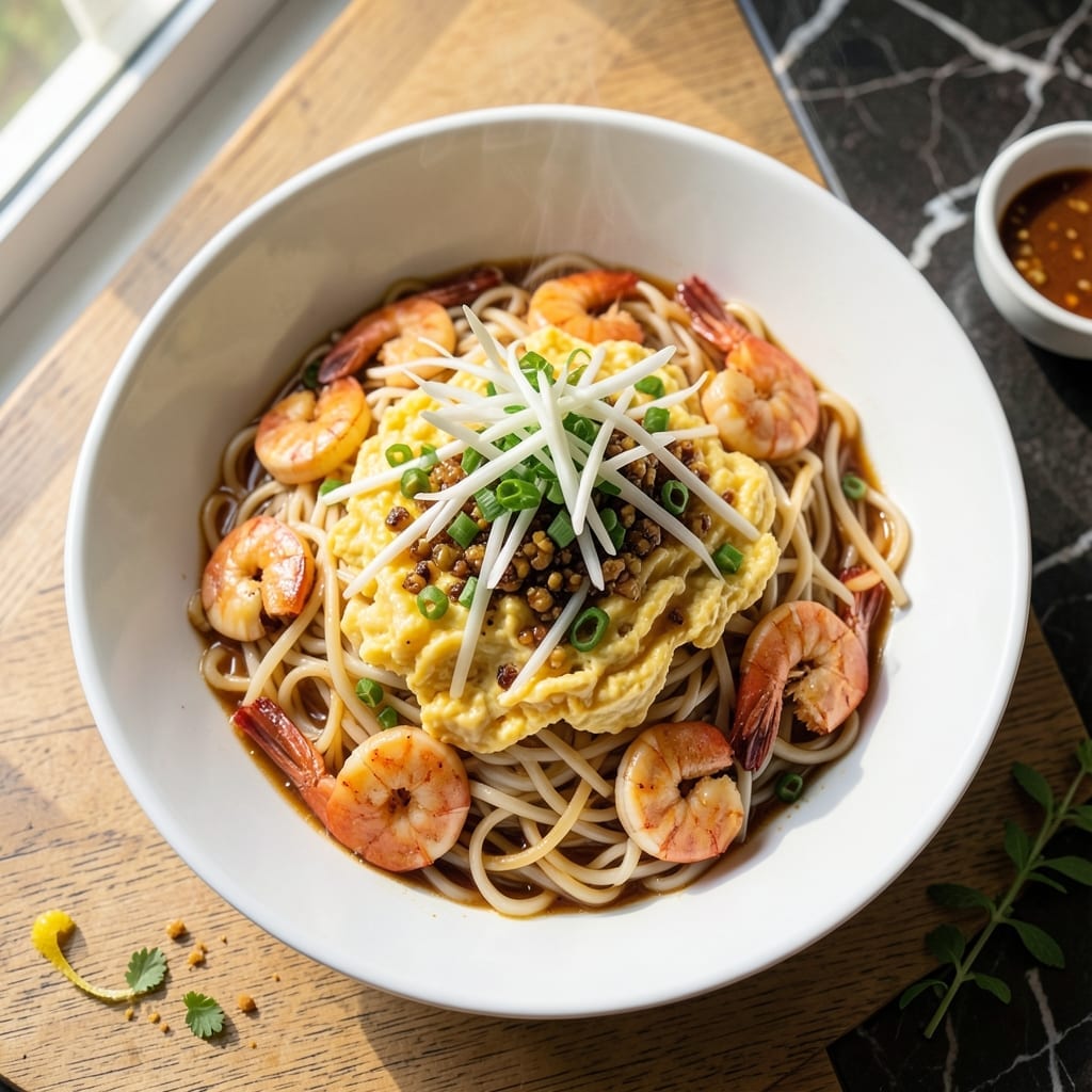 Fried Mee Hoon Recipe Malaysian: Stir-Fried Noodles With Shrimp and Egg