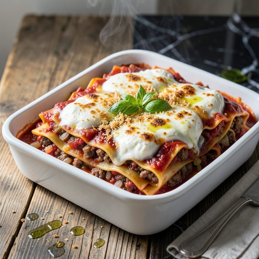 Authentic Italian Lasagna Recipe With Ricotta: Layered Noodles and Creamy Cheese Harmony