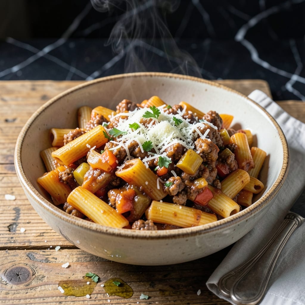 Recipe for Rigatoni With Meat Sauce: Hearty Italian Layered Flavor