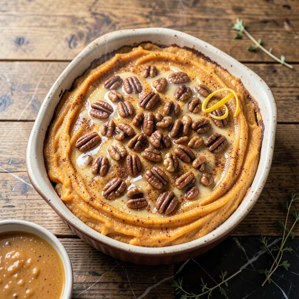 Sweet Potato Casserole Recipe: Pecan-Streusel Topping With Marshmallow Swirl