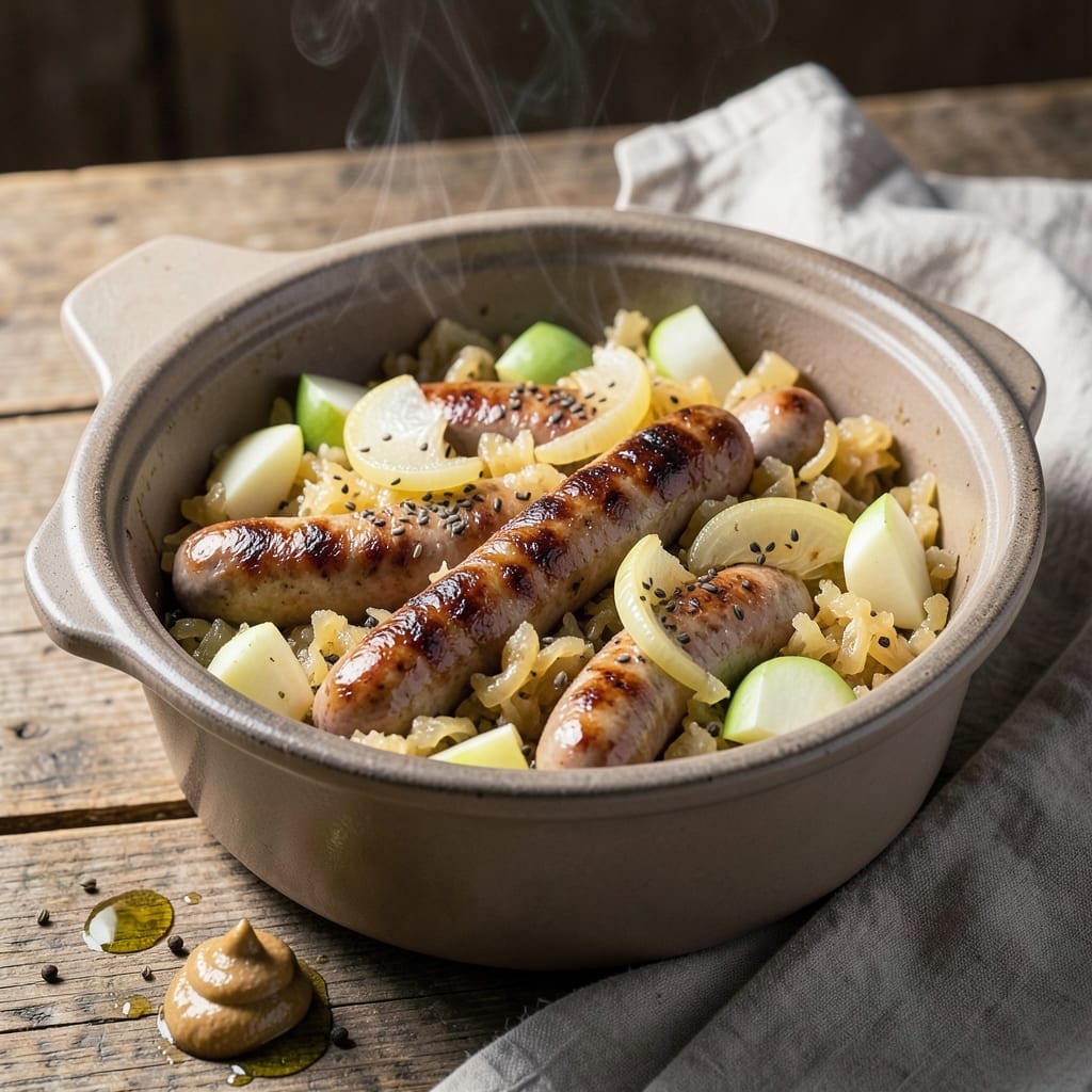 Recipe For Bratwurst And Sauerkraut In Crock Pot: Slow-Cooked Oktoberfest Feast Recipe For Bratwurst And Sauerkraut In Crock Pot: Slow-Cooked Oktoberfest Feast