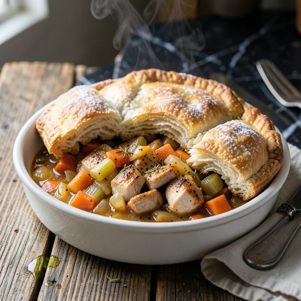 Homemade Pot Pie Recipe With Biscuits: Flaky Topped Comfort in One Dish