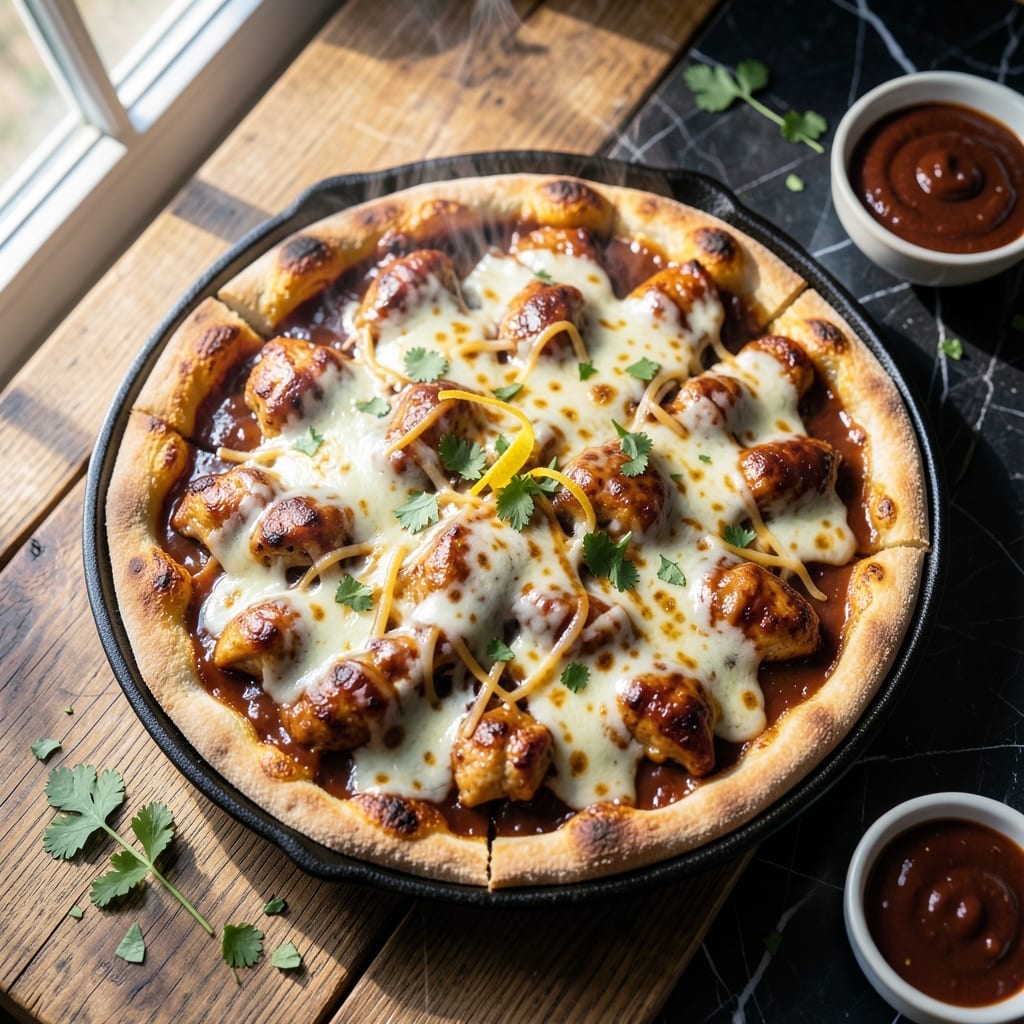Deep Dish BBQ Chicken Pizza Recipe: Thick Crust With Smoky Sweetness