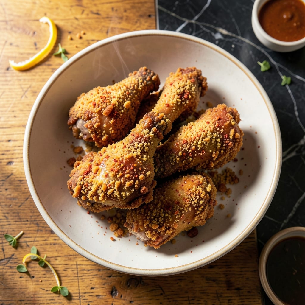 Fried Chicken Legs Recipe With Bread Crumbs: Extra Crispy Coating With Juicy Meat