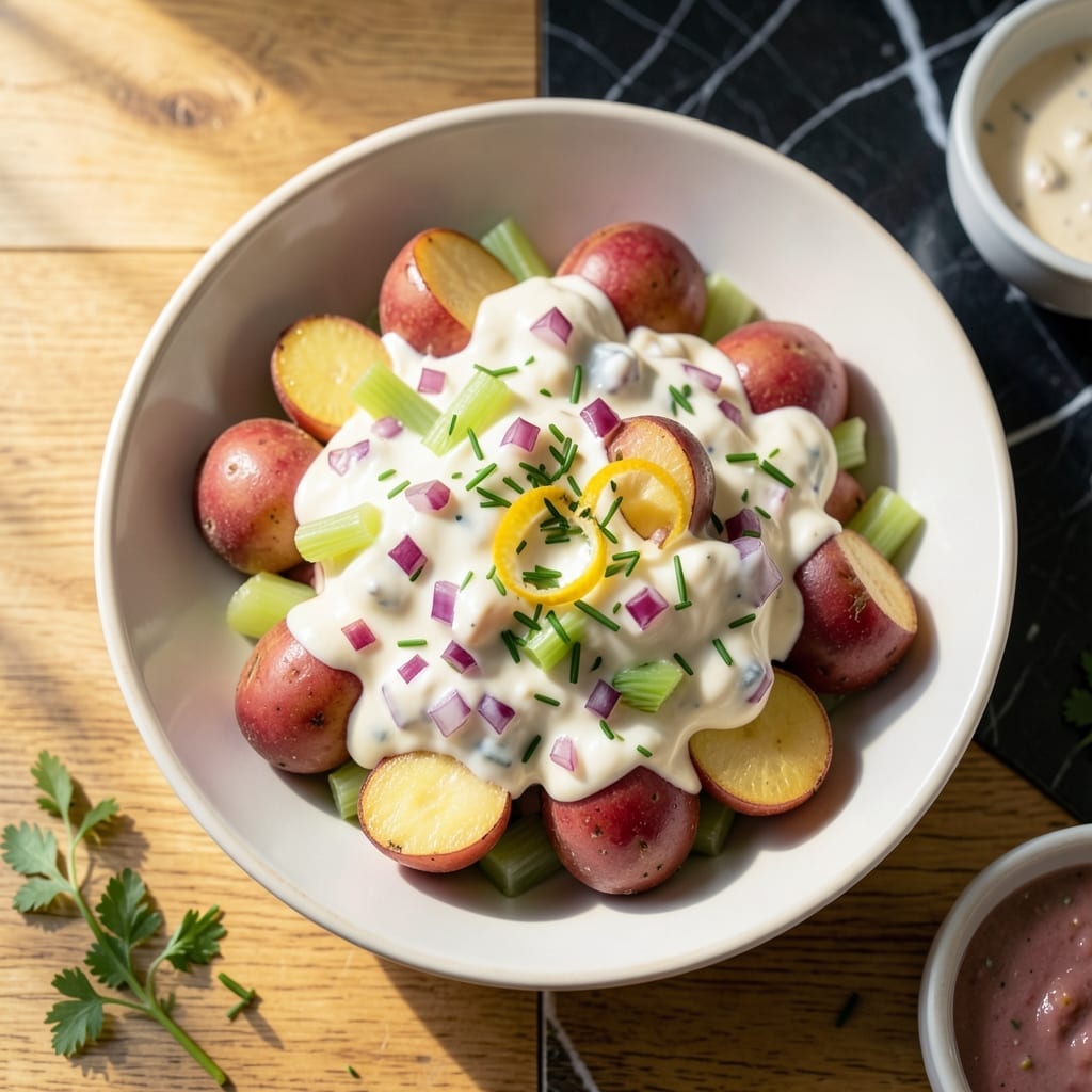 Creamy Red Potato Salad Recipe: Tangy Sour Cream and Chive Delight